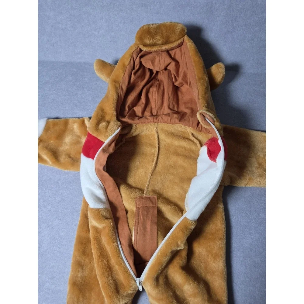 Brown Plush Full Body Hooded Puppy Costume Jumper Size 0-3M New Halloween